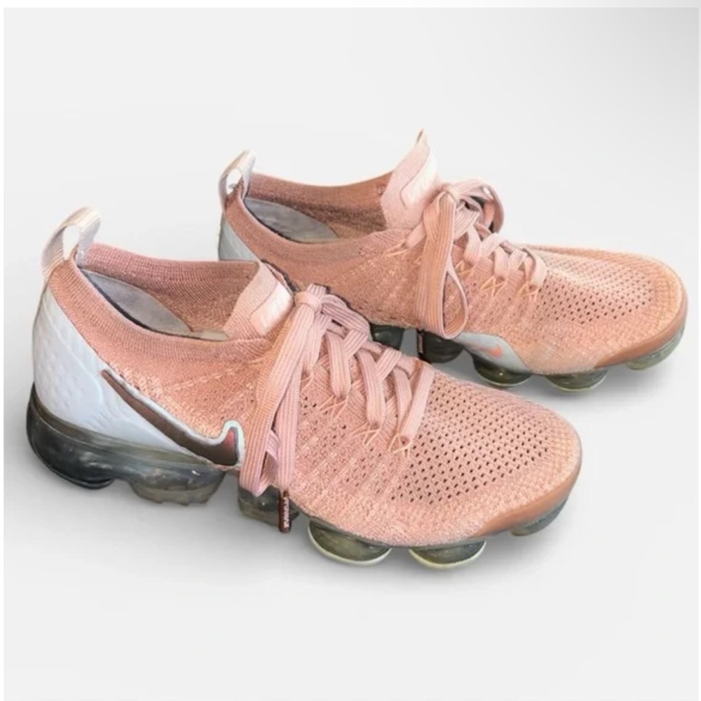 Nike Air VaporMax Flyknit 2 'Rose Gold' 942843-602 Size 7 EUC